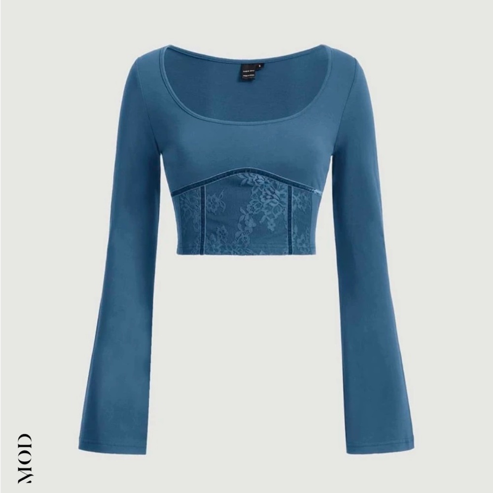 blue crop top xs